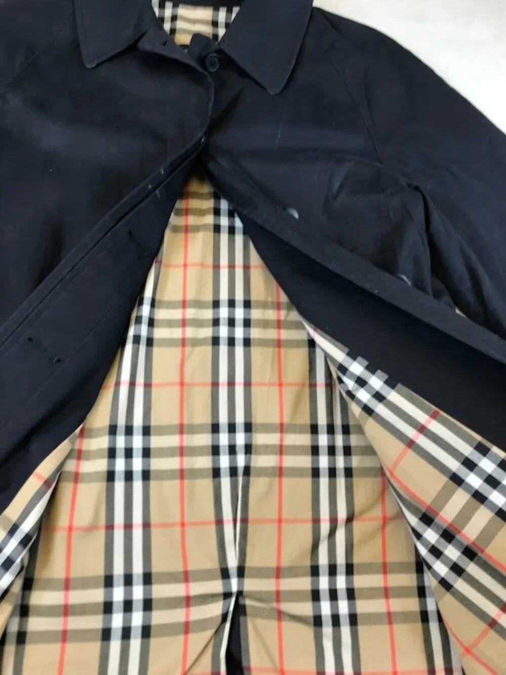 Burberry London Women's Navy Trench Coat Size 10 - Picture 7 of 11